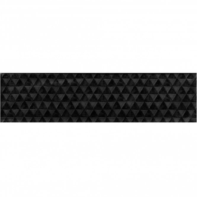Loft Brick Black High Gloss Decor 6.5cm x 26cm Wall Tile