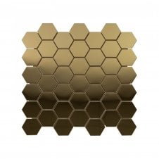 Lux Gold Hexagon Gloss (4.8cm x 4.8cm) 30cm x 30cm Mosaic Tile