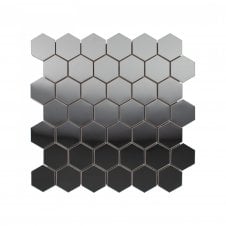 Lux Silver Hexagon Gloss (4.8cm x 4.8cm) 30cm x 30cm Mosaic Tile