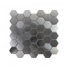 Lux Silver Hexagon Matt (4.8cm x 4.8cm) 30cm x 30cm Mosaic Tile