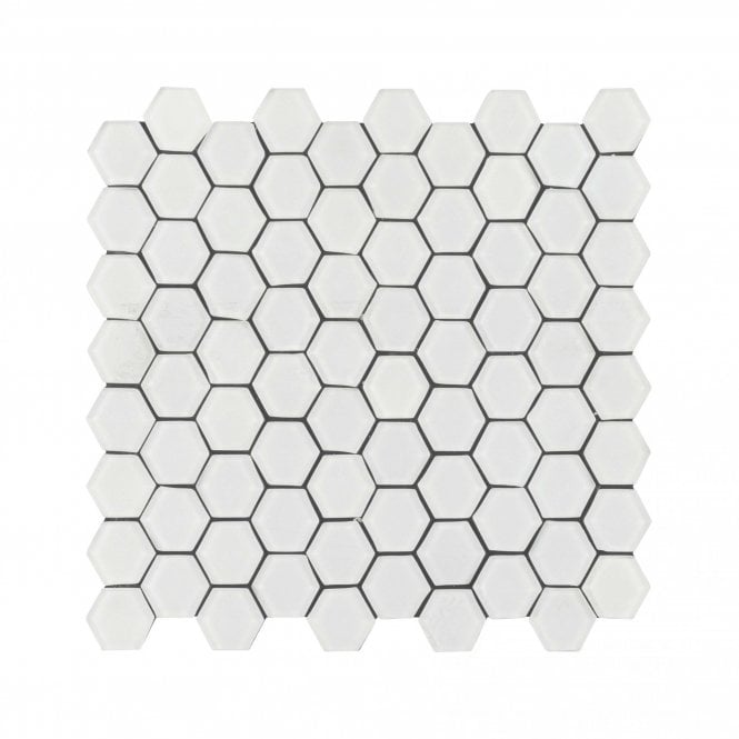 Malla Hexagon White 30cm x 30cm Peel & Stick Mosaic Tile