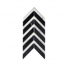 Marmi Black Marble Polished 27.5cm x 15cm Mosaic Tile