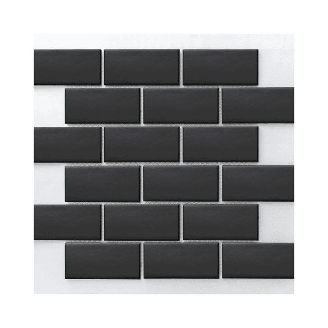 Matt Black Bond Tiles 4.5cm X 9.5cm Wall & Floor Tile