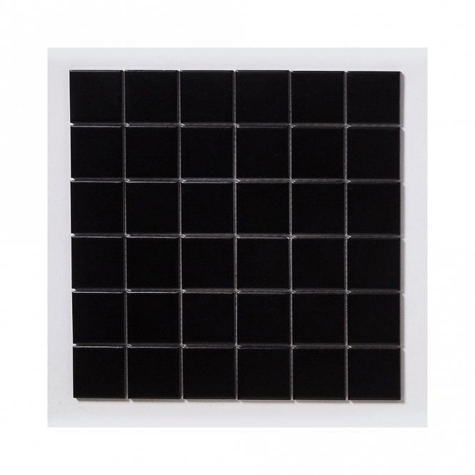 Matt Black Square (4.8cm x 4.8cm) 30cm x 30cm Mosaic Tile