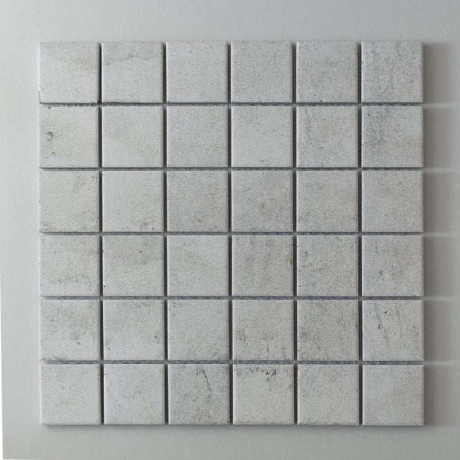 Matt R11 Mineral Blanco Square Porcelain (4.8cm x 4.8cm) 30cm x 30cm Mosaic Tile