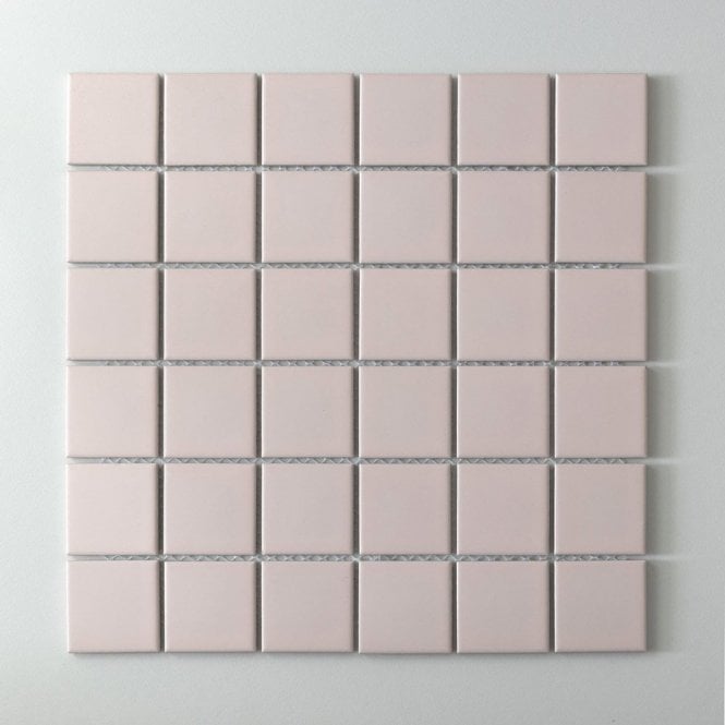 Matt Soft Pink Square (4.8cm x 4.8cm) 30cm x 30cm Mosaic Tile