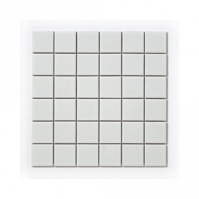 Matt White Square (4.8cm x 4.8cm) 30cm x 30cm Mosaic Tile