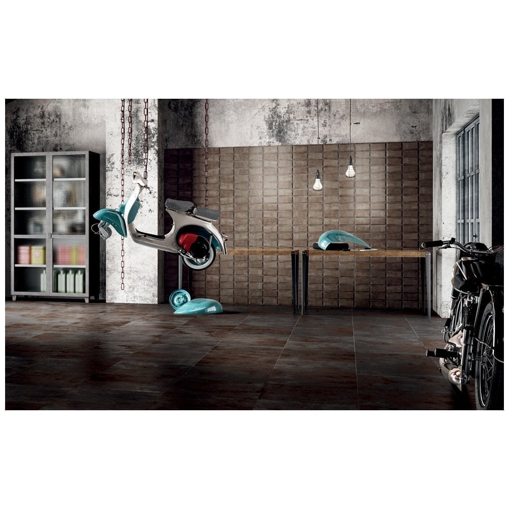 Diesel Metal Perf Reddish 10cm x 20cm Wall Tile - Brick & Metro Tiles ...