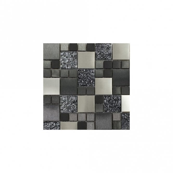 Metallic Random 30cm x 30cm Silver Mix Mosaic