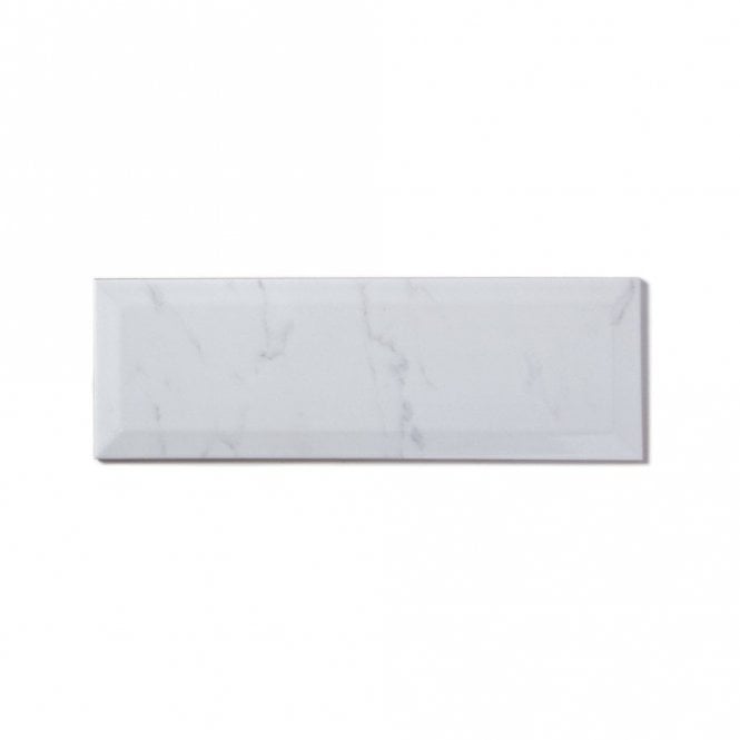 Metro Bevel Gloss Carrara 10cm x 30cm Wall Tile