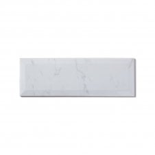 Metro Bevel Gloss Carrara 10cm x 30cm Wall Tile