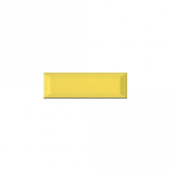 Metro Bevelled Gloss Yellow 10cm x 30cm Wall Tile