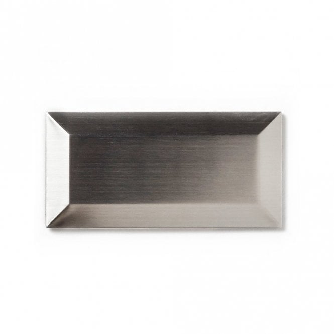 Metro Brick Brushed Steel 7.5cm x 15cm Wall Tile