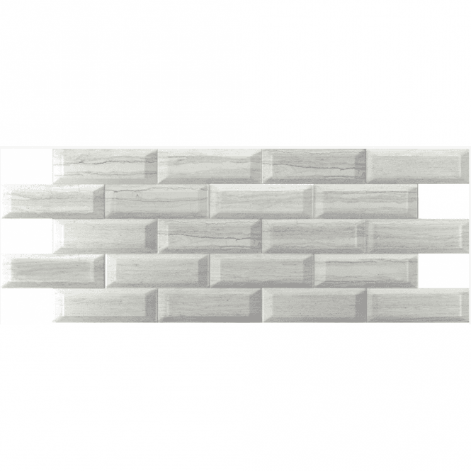 Metro Brick Gloss Travertino Gris 10cm x 30cm Wall Tile