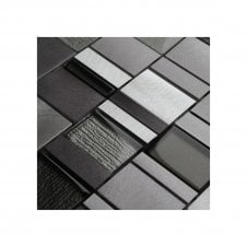 Milan Grey 30cm x 30cm Glass Mosaic Tile