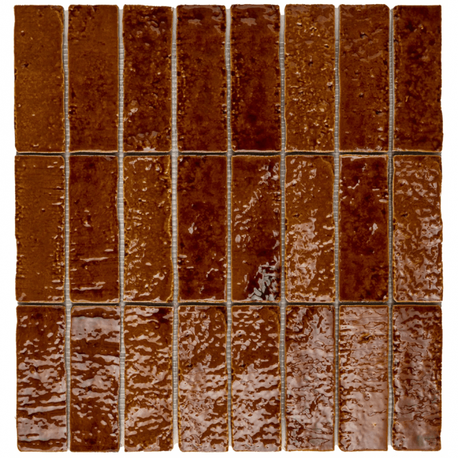 Minibru Crackle Caramel 33.7cm x 32.2cm Mosaic Tile