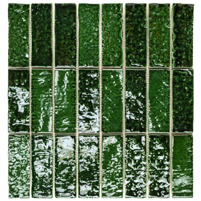 Minibru Crackle Jungle 33.7cm x 32.2cm Mosaic Tile 