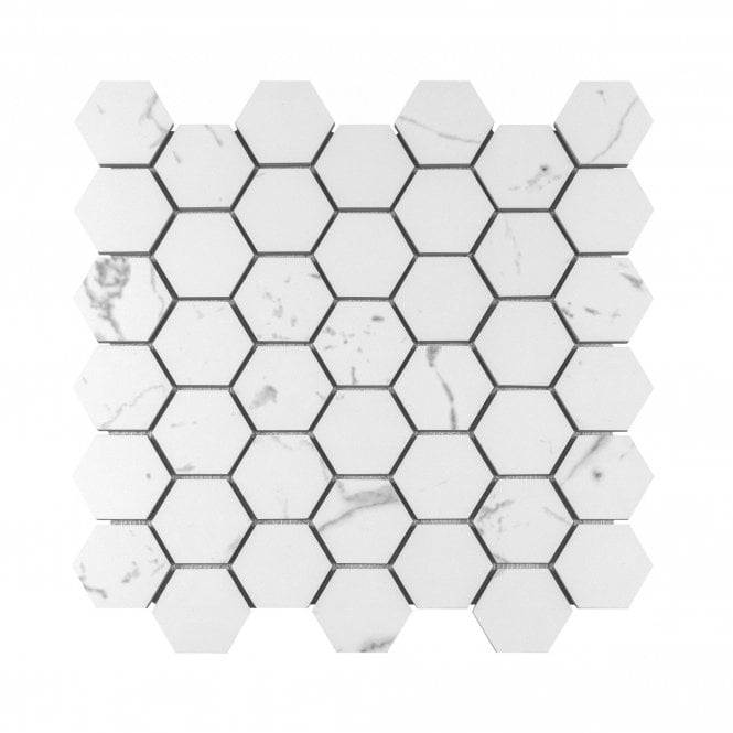 Mont Blanc Hexagon Mosaic (4.8cm x 4.8cm) 32.4cm x 33.2cm Wall & Floor Tile