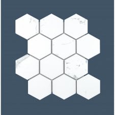 Mont Blanc Statuario Hexagon Mosaic (7.3cm x 7.3cm) 26cm x 27.8cm Wall & Floor Tile