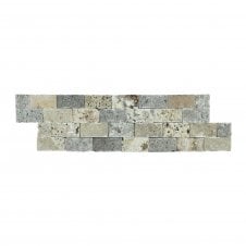 Native Stone Travertine Silver/Cream Mix Splitface 10cm x 36cm Wall Tile