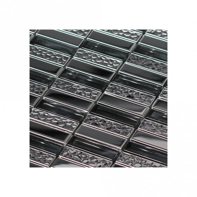Nightfall Stainless 30cm x 30cm Glass Mosaic Tile