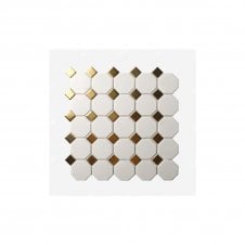 Octagonal White Gold 29.5cmx 29.5cm (2.3cm x 2.3cm) Mosaic