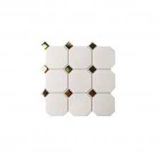 Octagonal White Gold 30cmx 30cm (9.5cm x 9.5cm) Mosaic