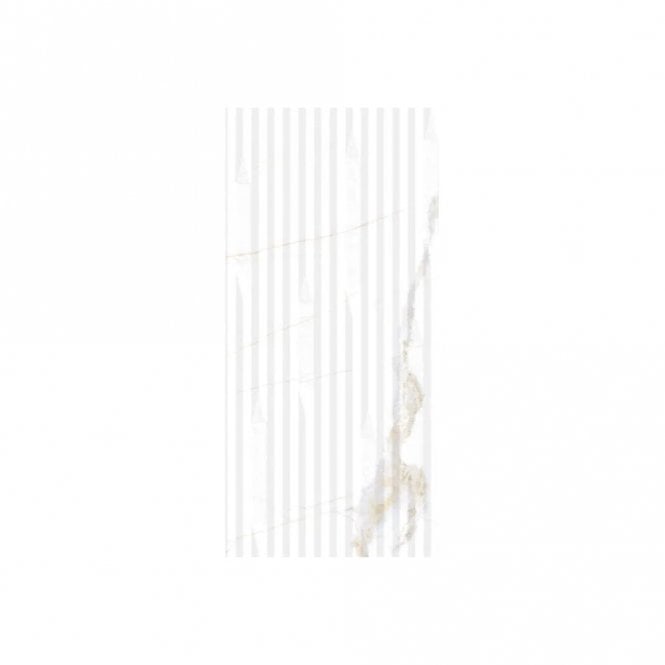 Pamena White Decor 40cm x 80cm Wall Tile