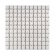 Pearl White Gulfstone Quartz Mosaic (2.5cm x 2.5cm) 30cm x 30cm Wall Tile