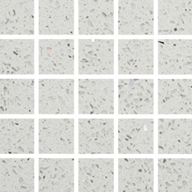 Pearl White Gulfstone Quartz Mosaic (4.8cm x 4.8cm) 30cm x 30cm Wall Tile