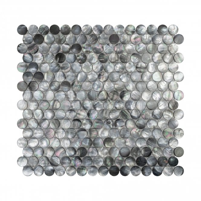 Penny Mother Of Pearl Black 29cm x 31.5cm Mosaic Tile