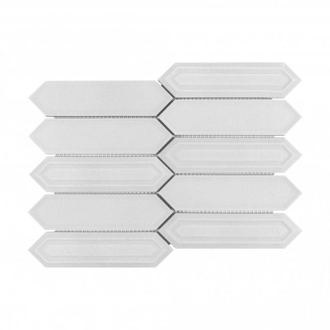 Picket Dorian Grey Mosaic Tile (4.8cm x 19.8cm) 35.3cm x 25.5cm