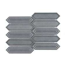 Picket Earl Grey Mosaic Tile (4.8cm x 19.8cm) 35.3cm x 25.5cm