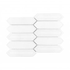 Picket White Mosaic Tile (4.8cm x 19.8cm) 35.3cm x 25.5cm