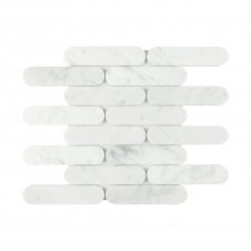 Pill Carrara White Marble (3.5cm x 15cm) 30cm x 29cm Mosaic Tile