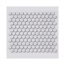 Pixel Hexagon Matt White (2.3cm x 2.3cm) 30cm x 26cm Mosaic Tile