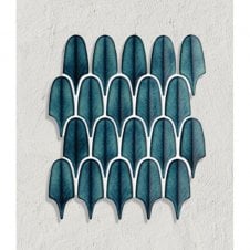 Plume Verdi Blue 30.5cm x 30cm Mosaic Tile