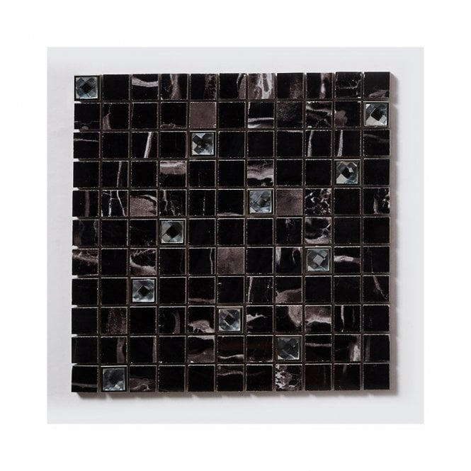 Premium Nero Marquina Jewel 30cm x 30cm Mosaic
