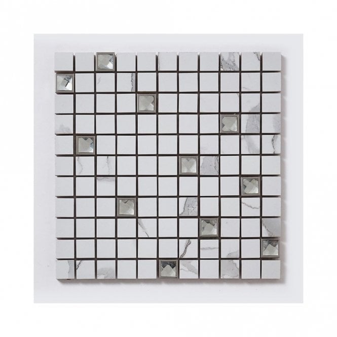 Premium Statuario Jewel 30cm x 30cm Mosaic
