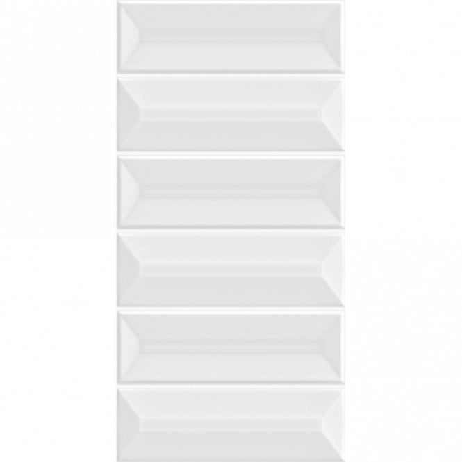 Prisma White Glossy 15cm x 30cm Wall Tile