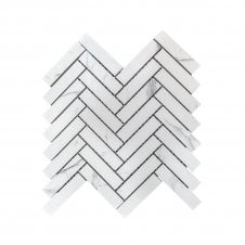 Q Marmi Calacatta Herringbone 28cm x 29.2cm Wall & Floor Mosaic