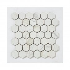 Q-Marmi Statuario Hexagon Mix Stone Mosaic (4.8cm x 4.8cm) 32.4cm x 33.2cm Wall & Floor Tile