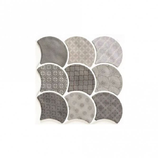 Realonda Scale Boho Grey 30.7cm x 30.7cm Wall and Floor Tile