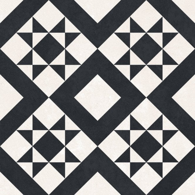 Retro Black Feature Floor 33cm x 33cm Floor Tile