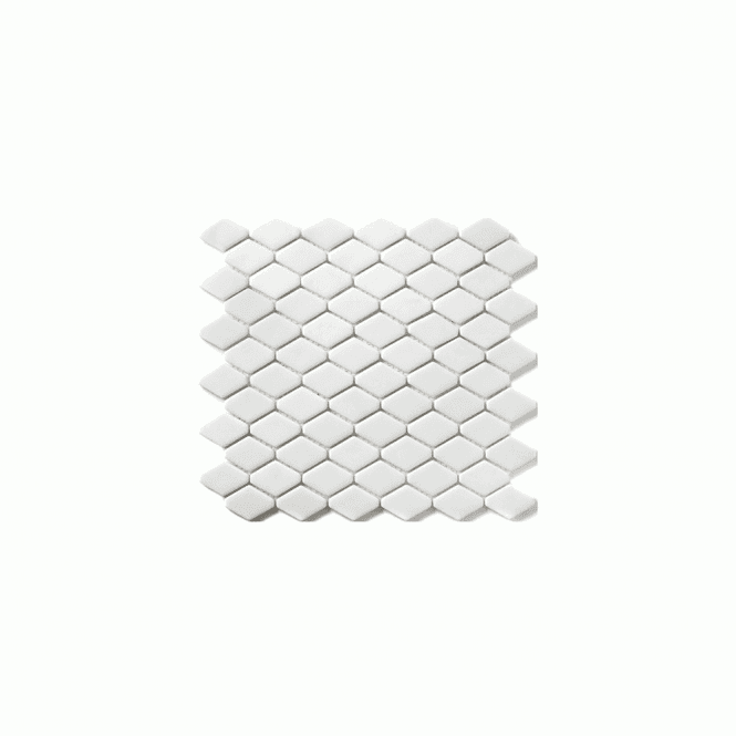 Rhombi Pressed White 30cm x 30cm Mosaic Tile