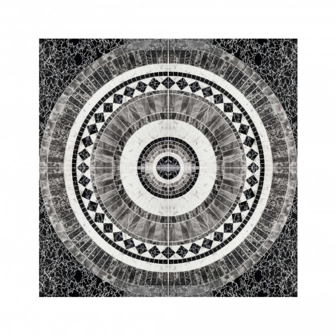 Royal Black & White 60cm x 60cm Floor Tile (4 tile set)