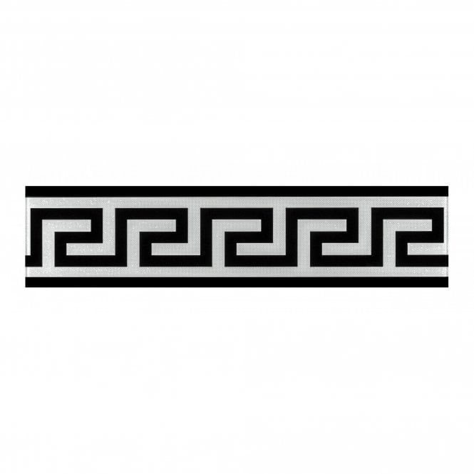 Sacchi Diamond Glitter Greek Key Border 15cm x 60cm Wall & Floor Tile