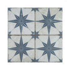 Scintilla Sapphire Star Pattern 45cm x 45cm Wall & Floor Tile