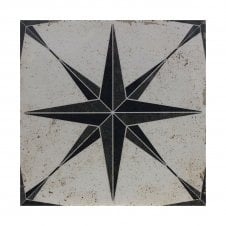 Scintilla Super Hi-Gloss Black Star 29cm x 29cm Wall & Floor Tile