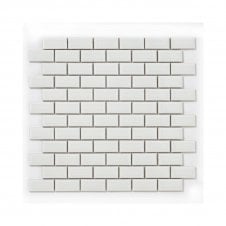 Shapes Mini Metro Bevel Gloss White 2.3cm x 4.8cm Mosaic Tile